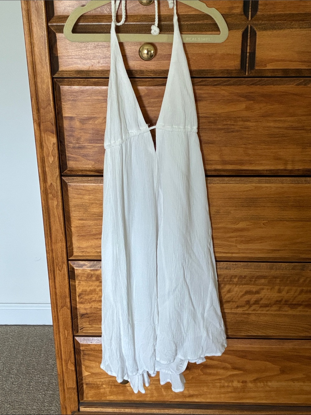Garage White Halter Mini Dress